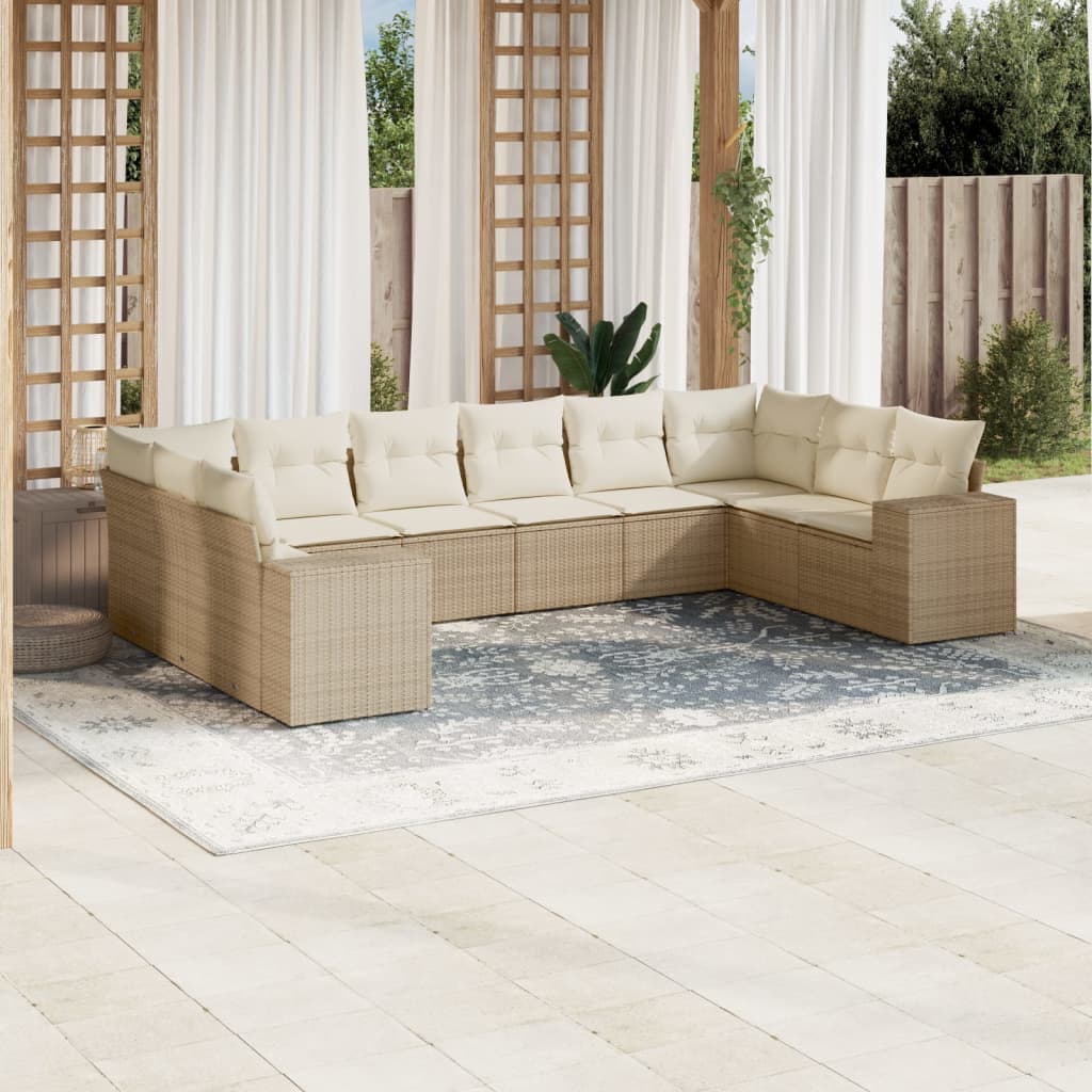 Loungegrupp 10 Delar Med Svarta Dynor Konstrotting