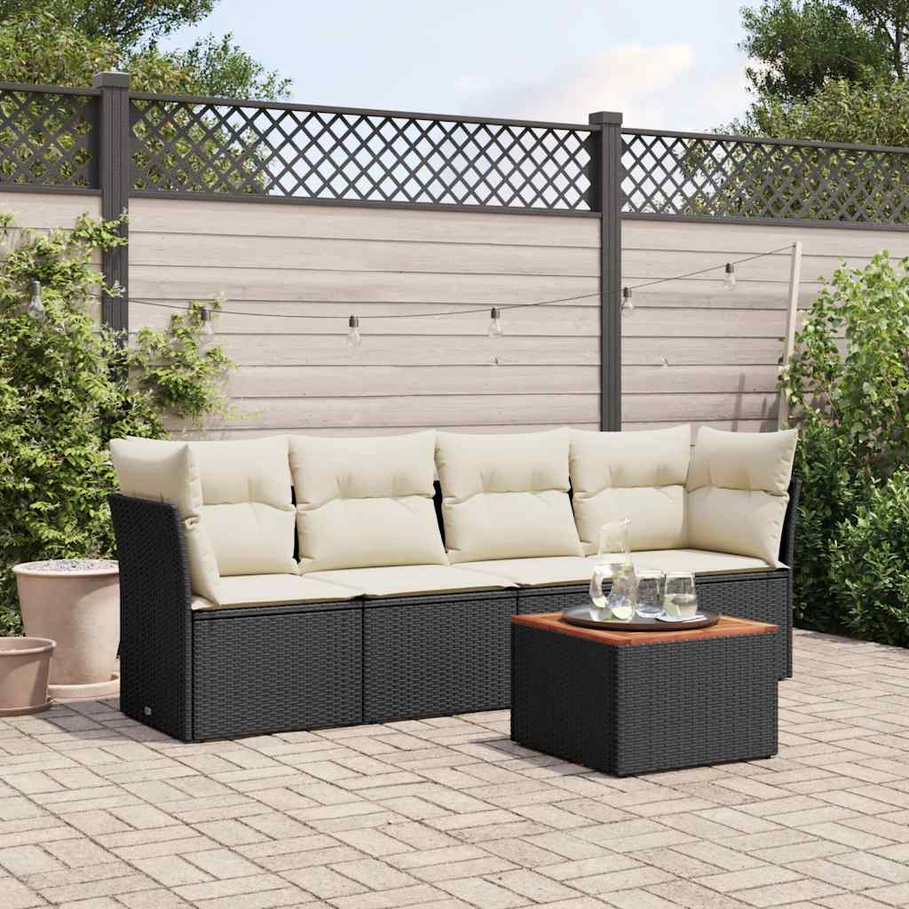 Soffgrupp För Trädgården Med Dynor 5 Delar Beige Konstrotting