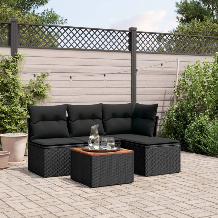Soffgrupp För Trädgården Med Dynor 5 Delar Beige Konstrotting