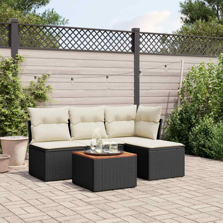 Soffgrupp För Trädgården Med Dynor 5 Delar Beige Konstrotting