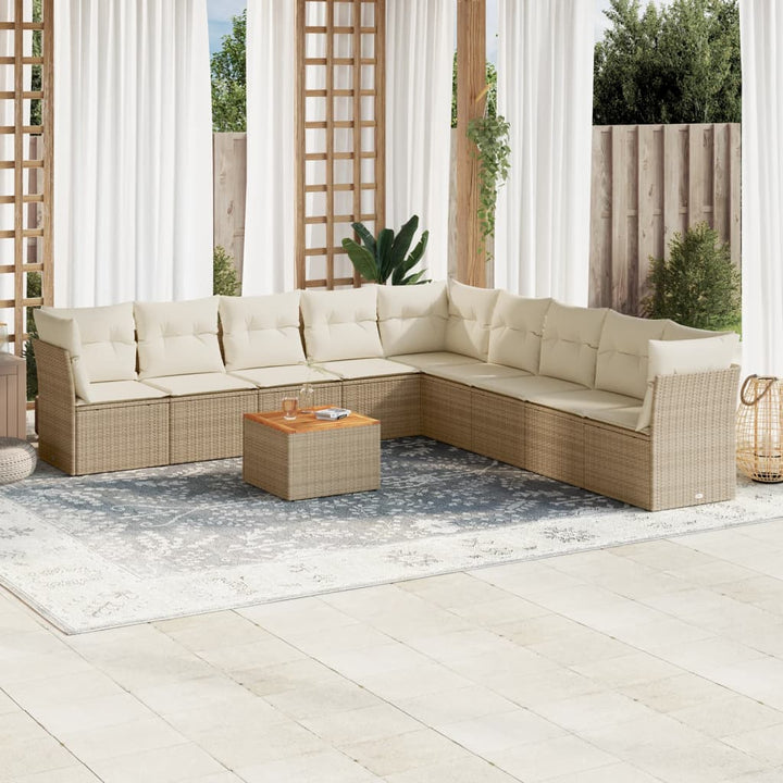 Loungegrupp 10 Delar Med Svarta Dynor Konstrotting