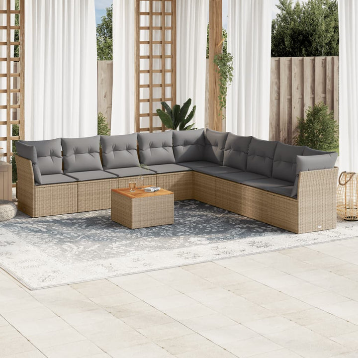 Loungegrupp 10 Delar Med Svarta Dynor Konstrotting