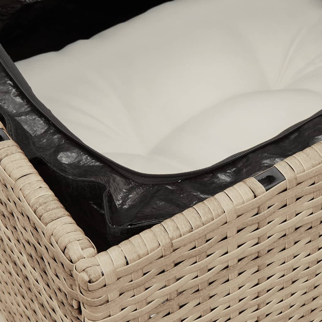 Matgrupp För Trädgården Med Dynor 8 Delar Beige Konstrotting