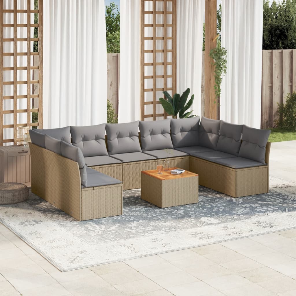 Loungegrupp 10 Delar Med Svarta Dynor Konstrotting