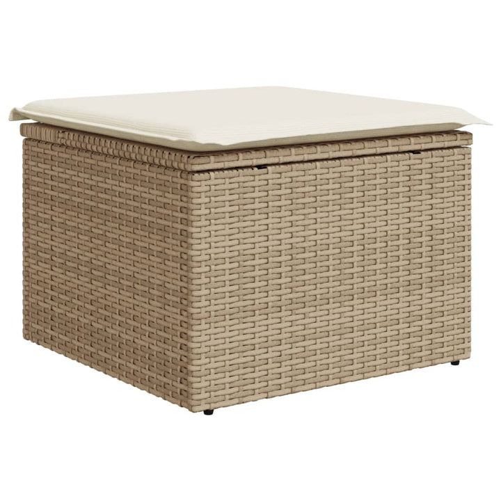 Soffgrupp För Trädgård Med Dynor 10 Delar Beige Konstrotting