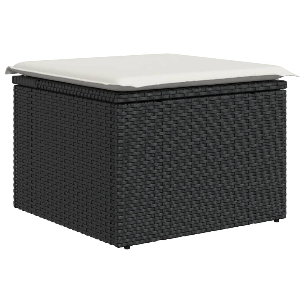 Loungegrupp 10 Delar Med Svarta Dynor Konstrotting
