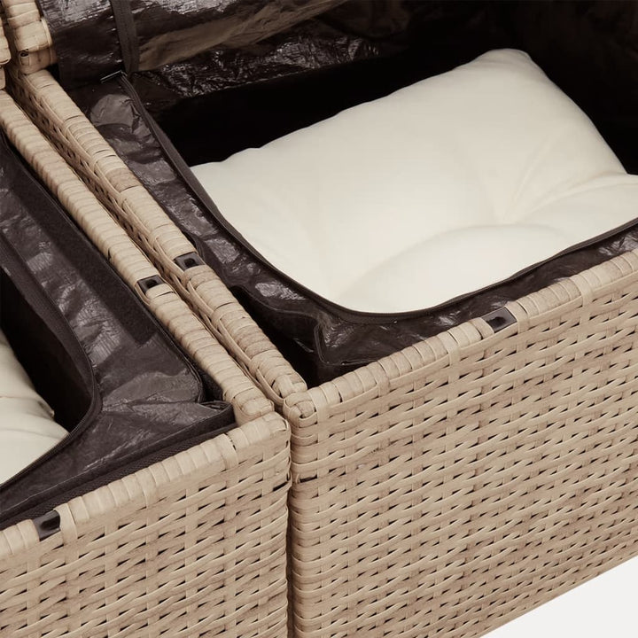 Soffgrupp För Trädgården Med Dynor 6 Delar Beige Konstrotting