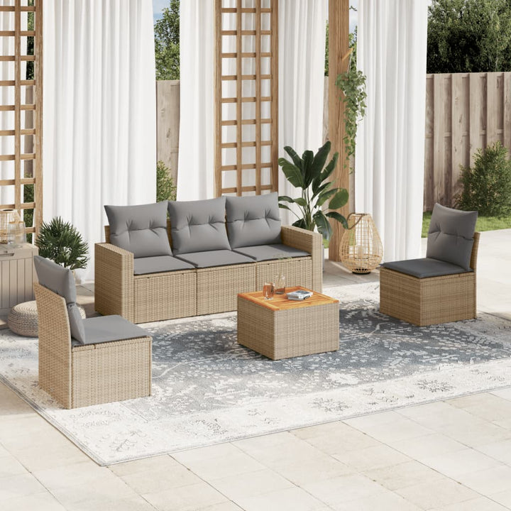 Loungegrupp Med Dynor 6 Delar Svart Konstrotting