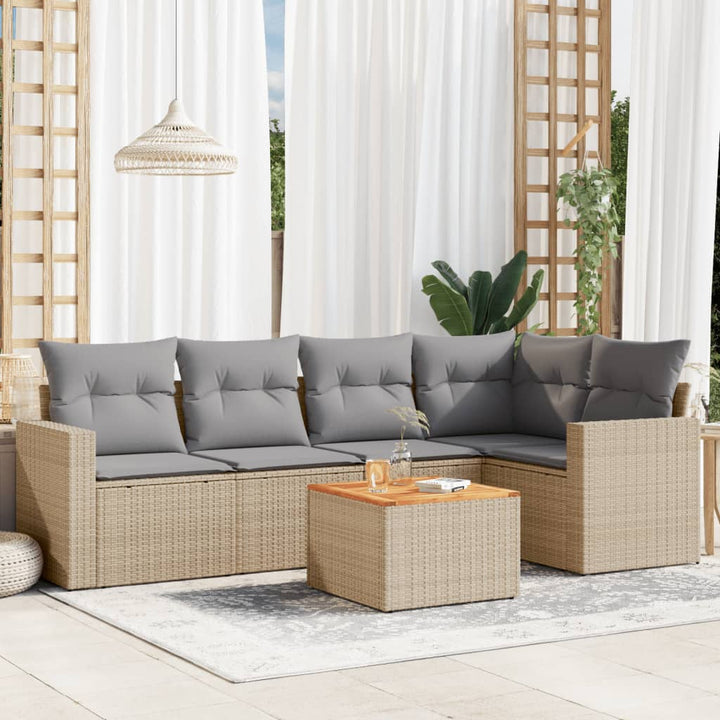 Loungegrupp Med Dynor 6 Delar Konstrotting