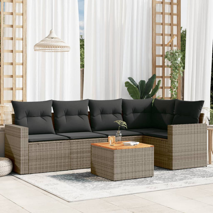 Loungegrupp Med Dynor 6 Delar Konstrotting