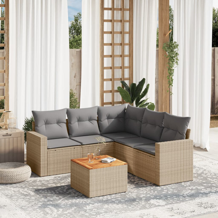 Loungegrupp Med Dynor 6 Delar Konstrotting