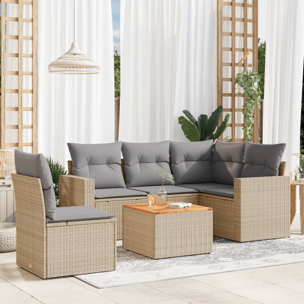 Loungegrupp Med Dynor 6 Delar Konstrotting
