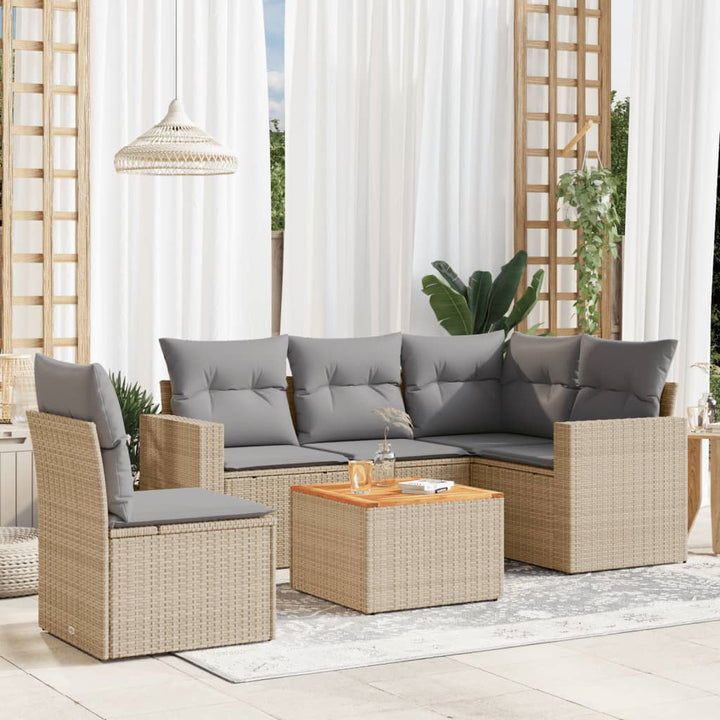 Loungegrupp Med Dynor 6 Delar Konstrotting