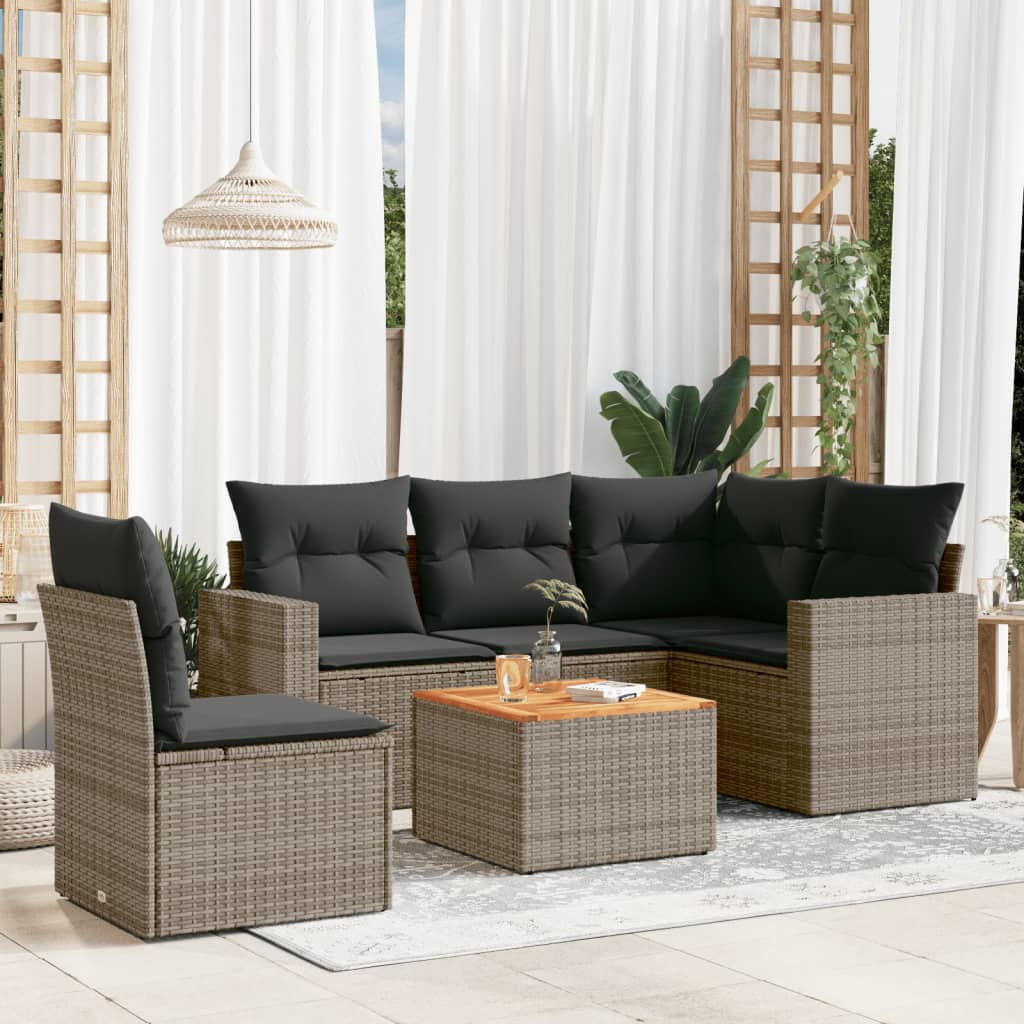 Loungegrupp Med Dynor 6 Delar Konstrotting