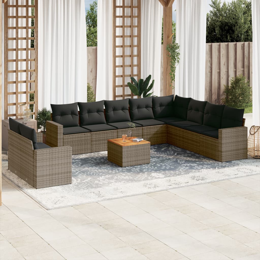 Loungegrupp För Trädgården M. Dynor 11 Delar Konstrotting