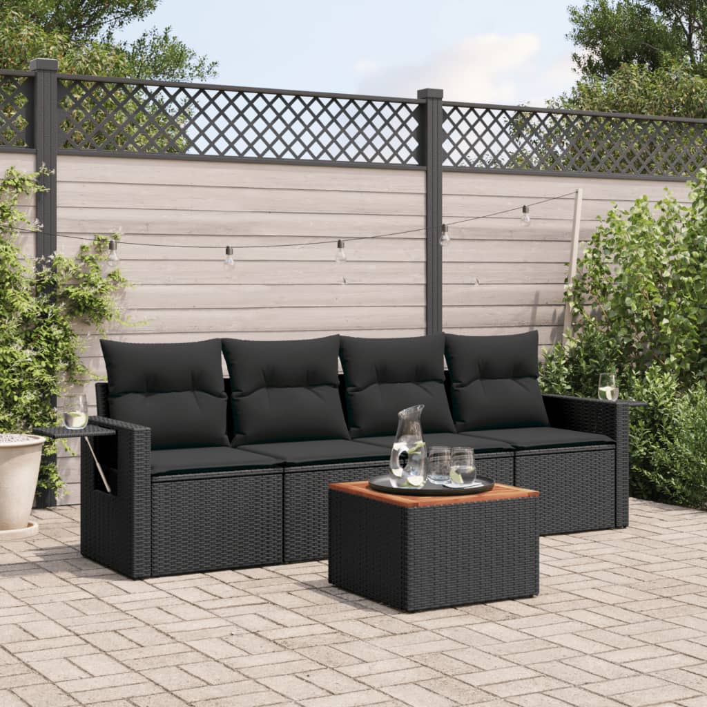 Loungegrupp För Trädgården Med Dynor 5 Delar Konstrotting