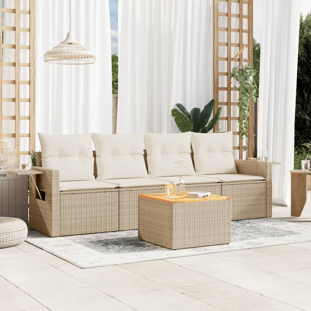 Loungegrupp För Trädgården Med Dynor 5 Delar Konstrotting