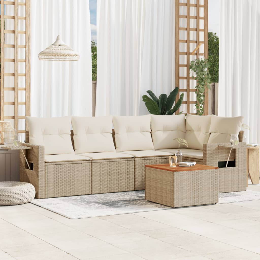 Loungegrupp Med Dynor 6 Delar Svart Konstrotting
