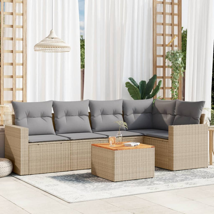 Loungegrupp Med Dynor 6 Delar Svart Konstrotting
