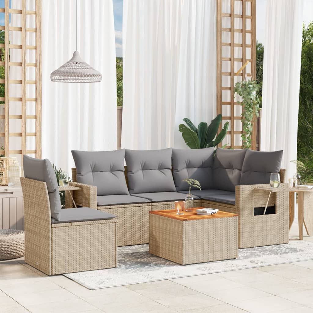 Loungegrupp Med Dynor 6 Delar Svart Konstrotting