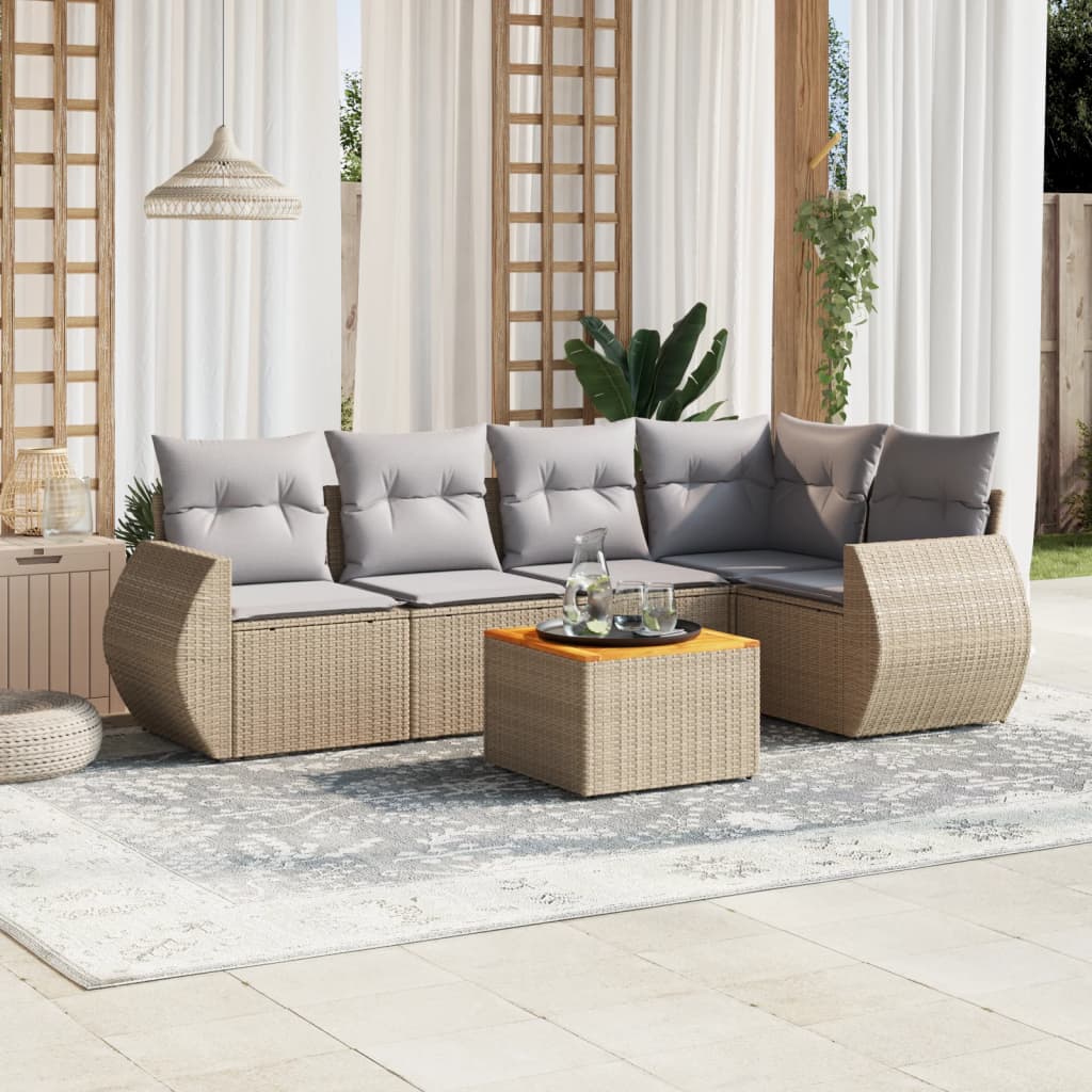 Loungegrupp Med Dynor 6 Delar Svart Konstrotting