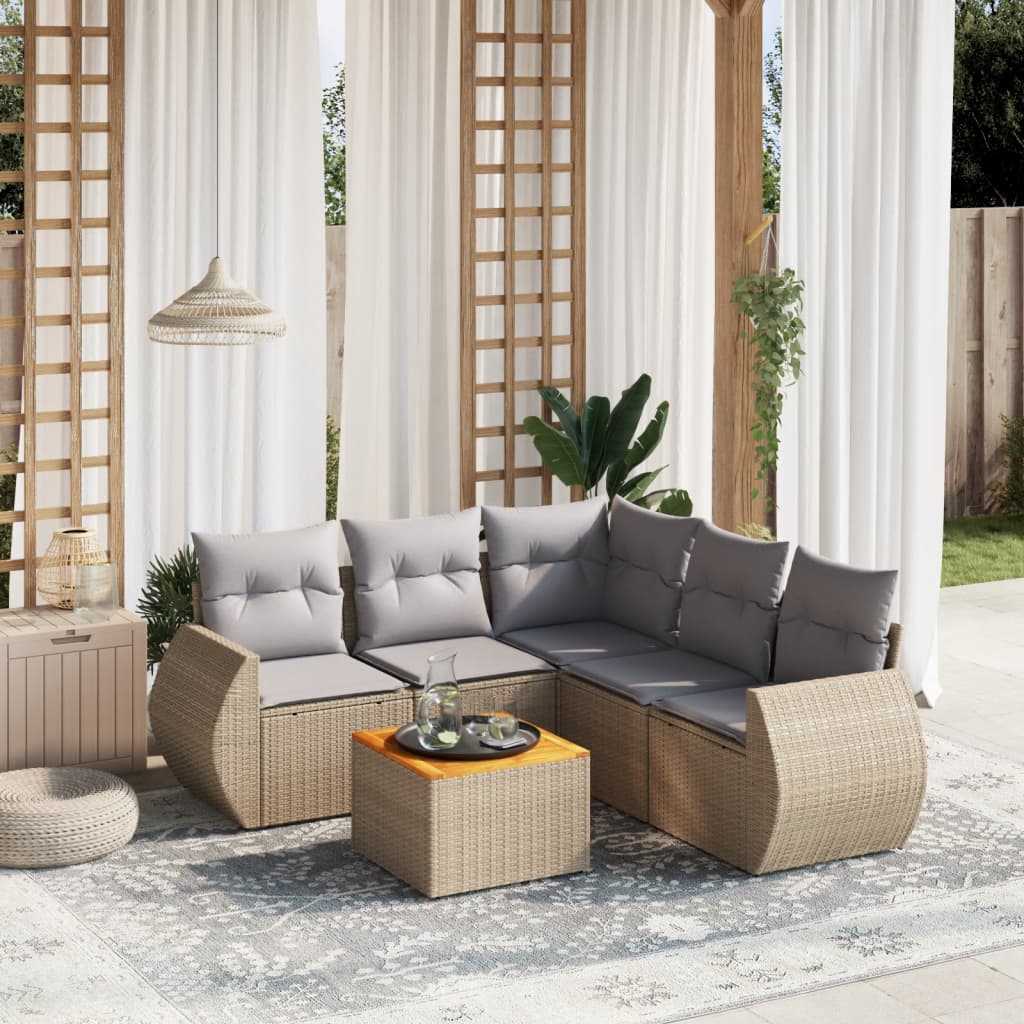 Loungegrupp Med Dynor 6 Delar Svart Konstrotting
