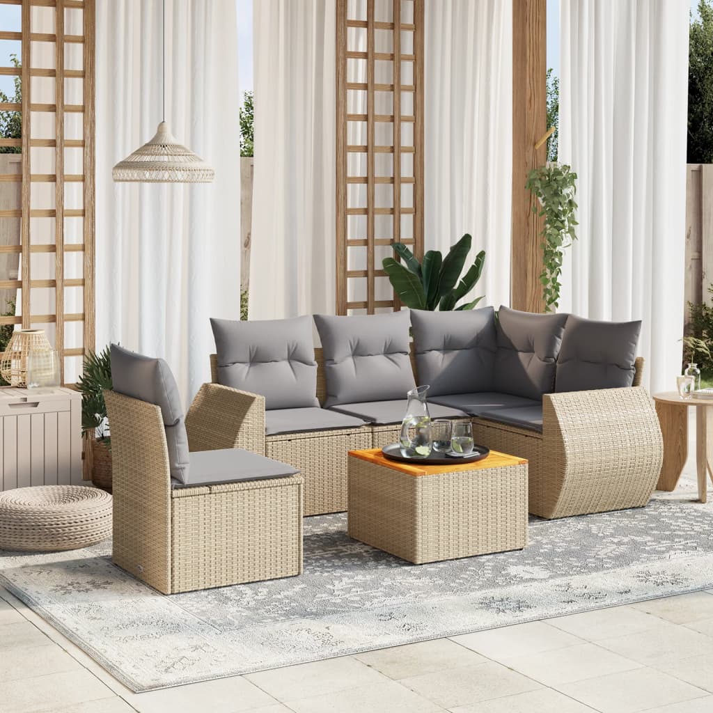 Loungegrupp Med Dynor 6 Delar Svart Konstrotting