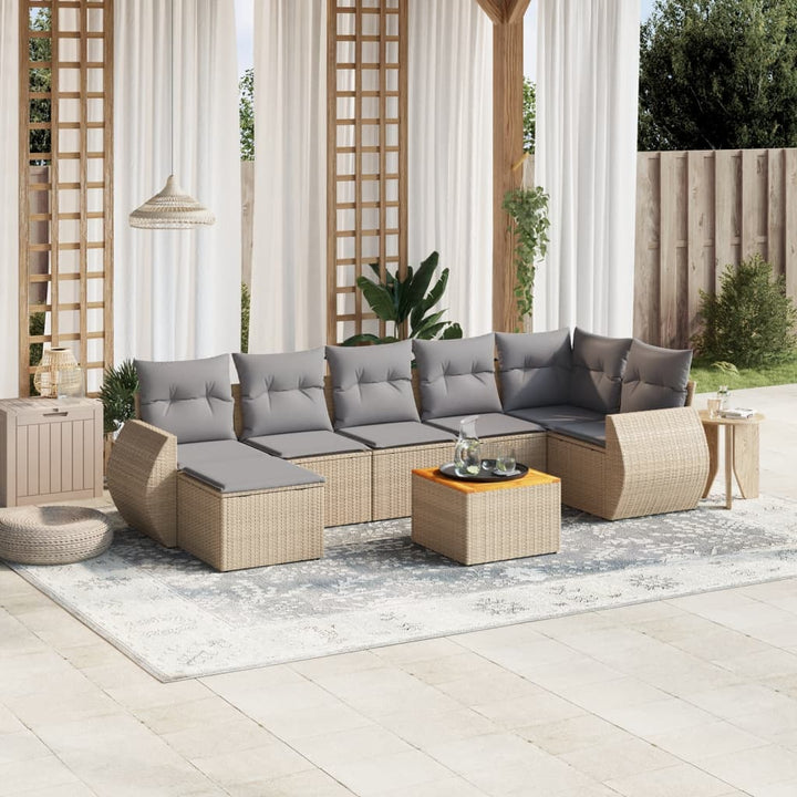 Loungegrupp För Trädgården Med Dynor 8 Delar Konstrotting