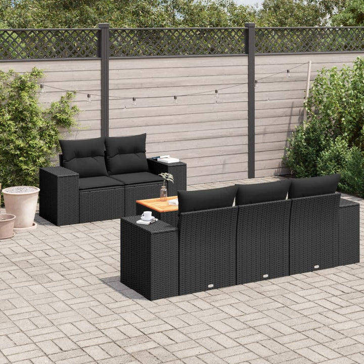 Soffgrupp För Trädgården Med Dynor 6 Delar Beige Konstrotting