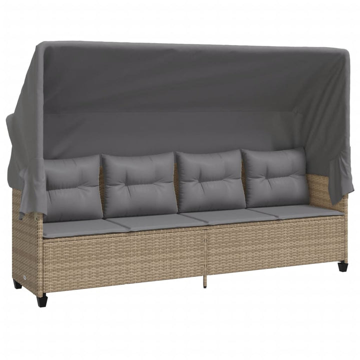 Soffgrupp För Trädgården Med Dynor 5 Delar Beige Konstrotting