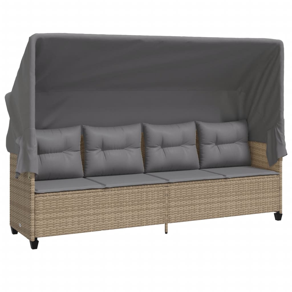 Soffgrupp För Trädgården Med Dynor 5 Delar Beige Konstrotting