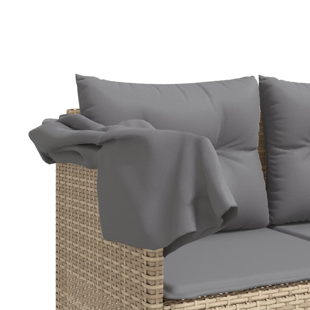 Soffgrupp För Trädgården Med Dynor 5 Delar Beige Konstrotting