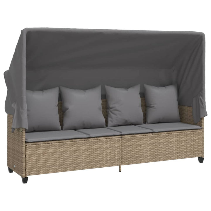 Soffgrupp För Trädgården Med Dynor 5 Delar Beige Konstrotting