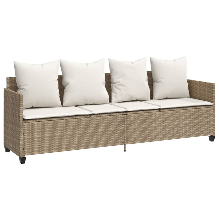 Soffgrupp För Trädgården Med Dynor 5 Delar Beige Konstrotting
