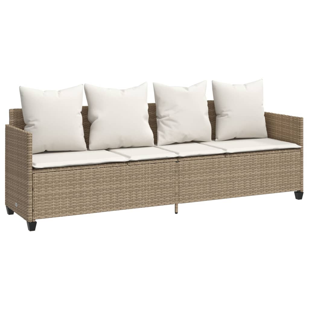 Soffgrupp För Trädgården Med Dynor 5 Delar Beige Konstrotting