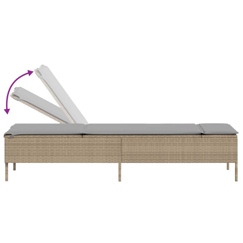 Solsängar Med Dynor 2 St Beige Konstrotting