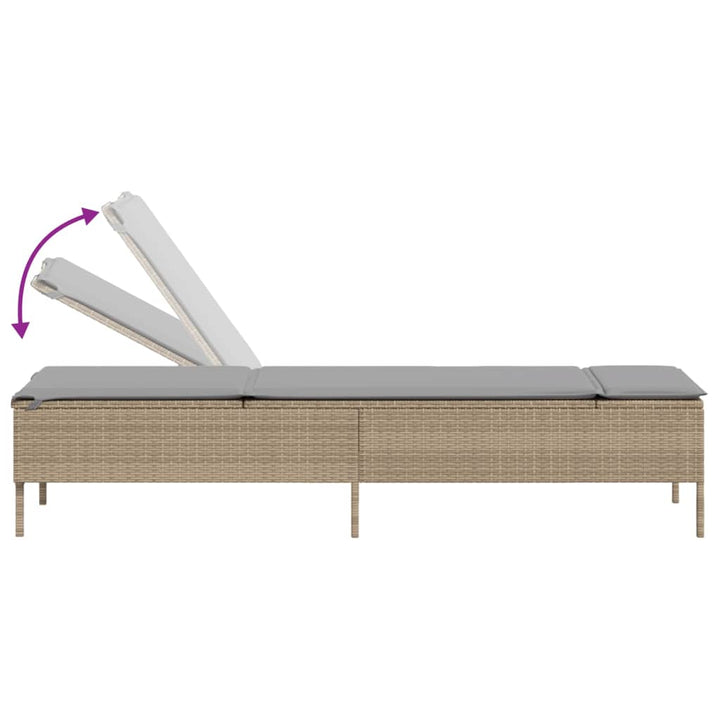 Solsängar Med Dynor 2 St Beige Konstrotting