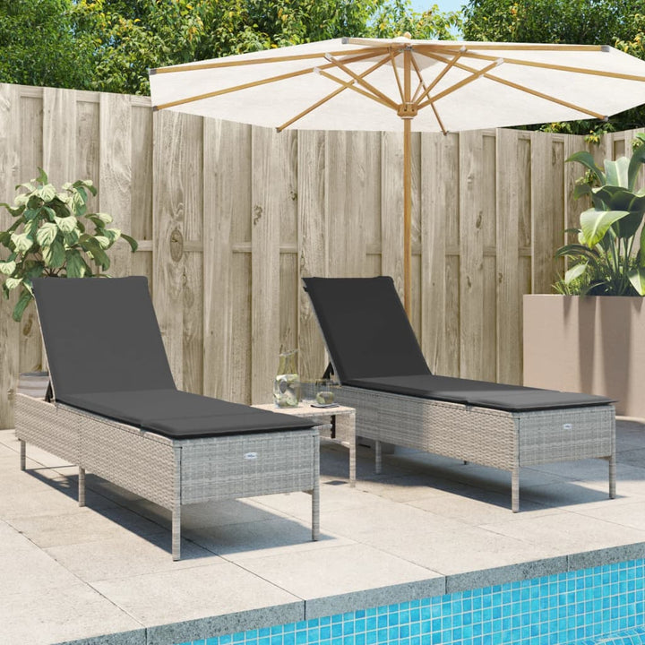 Solsängar Med Dynor 2 St Beige Konstrotting