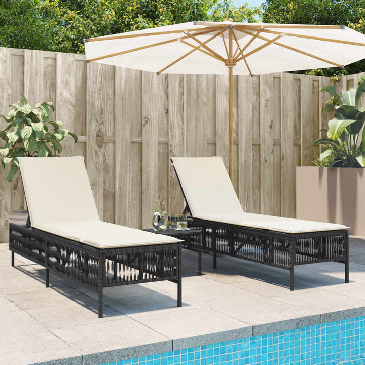 Solsängar Med Dynor 2 St Beige Konstrotting