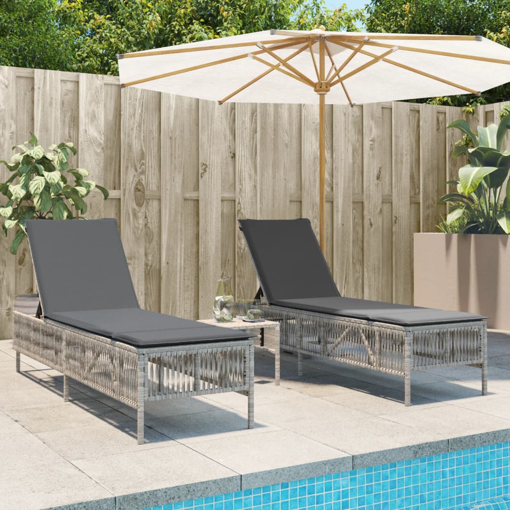 Solsängar Med Dynor 2 St Beige Konstrotting
