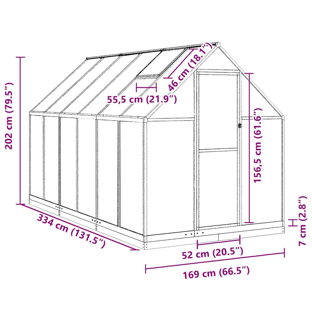 Växthus Med Ram Aluminium