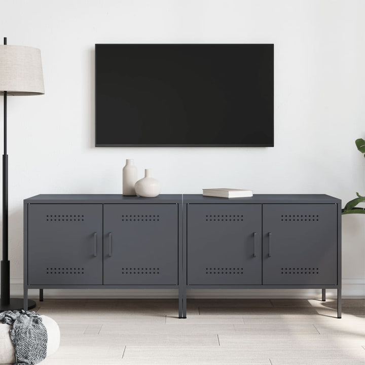 Tv-Bänk 2 St 68X39X50,5 Cm Stål