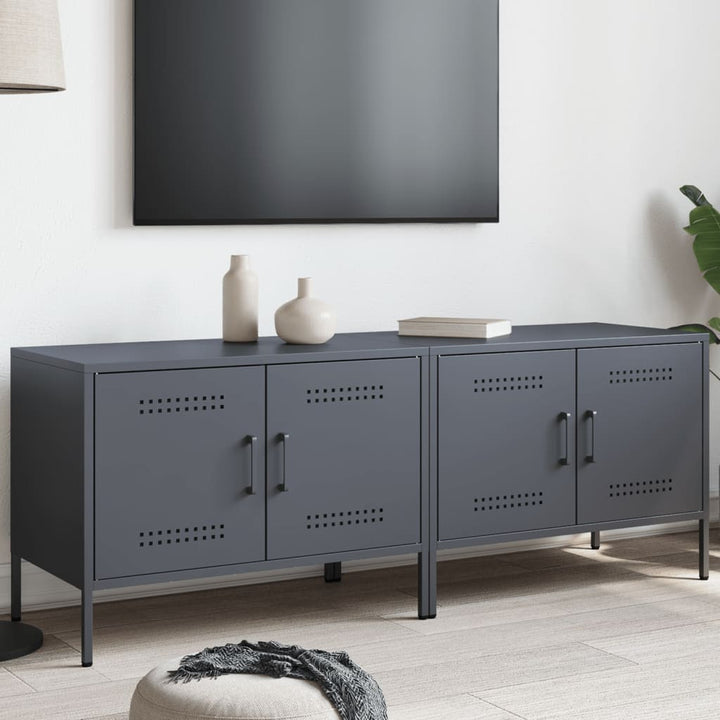 Tv-Bänk 2 St 68X39X50,5 Cm Stål