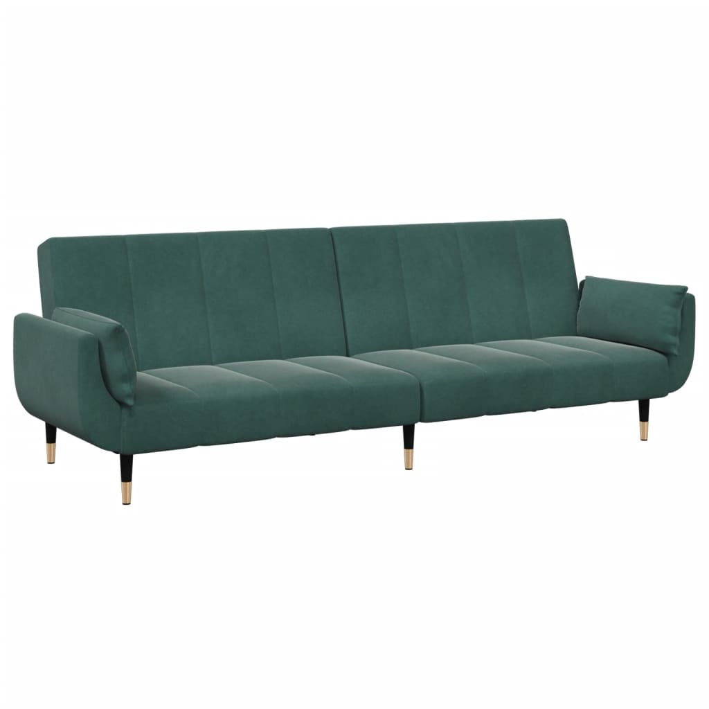 Bäddsoffa 2-Sits Med Fotpall Sammet