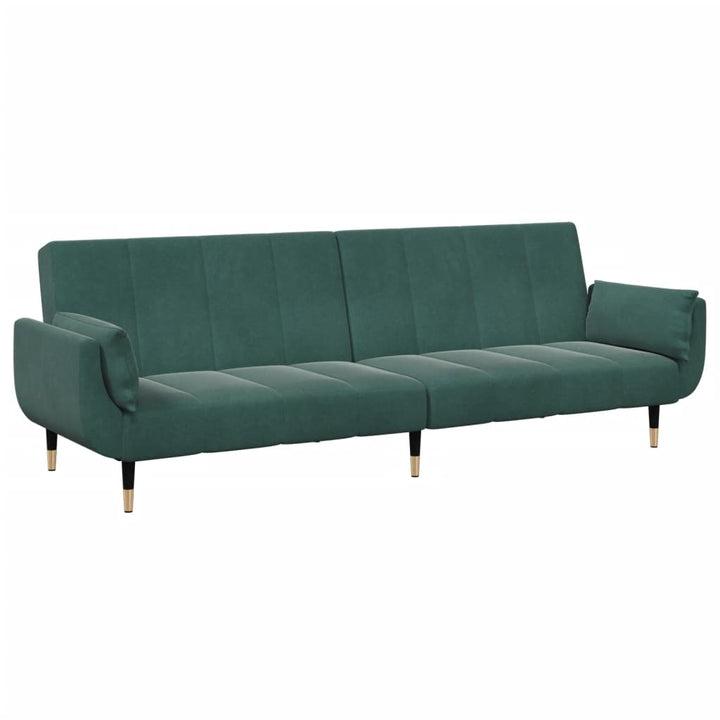Bäddsoffa 2-Sits Med Fotpall Sammet