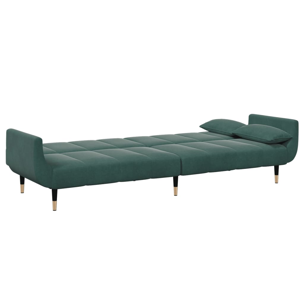 Bäddsoffa 2-Sits Med Fotpall Sammet