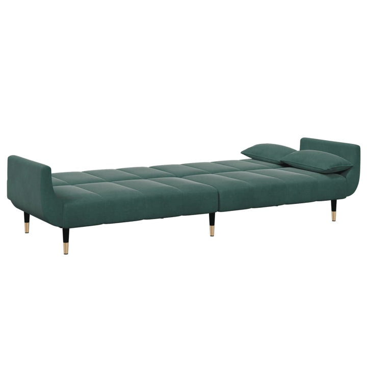Bäddsoffa 2-Sits Med Fotpall Sammet