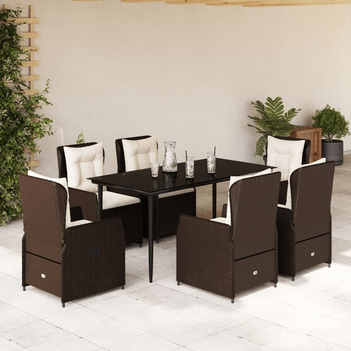 Matgrupp För Trädgården Med Dynor 5 Delar Beige Konstrotting