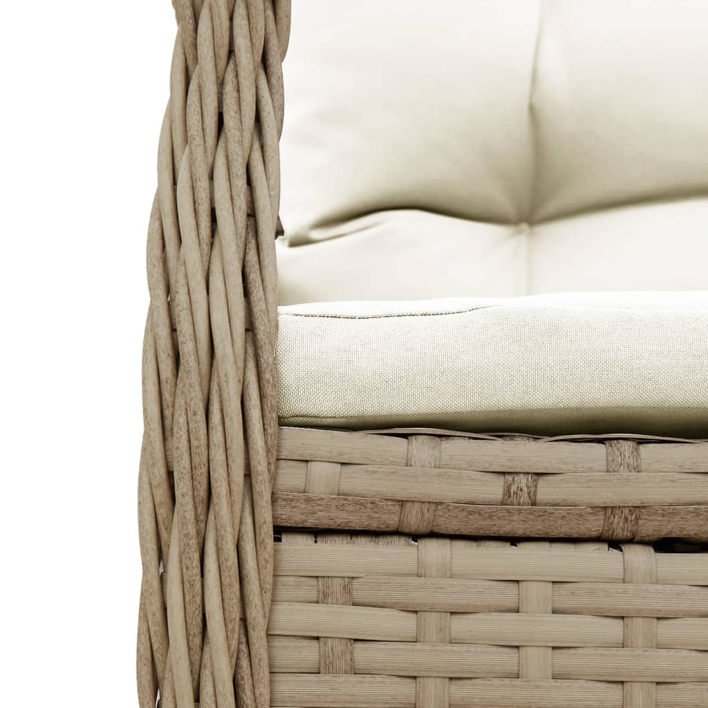 Matgrupp För Trädgården Med Dynor 5 Delar Beige Konstrotting