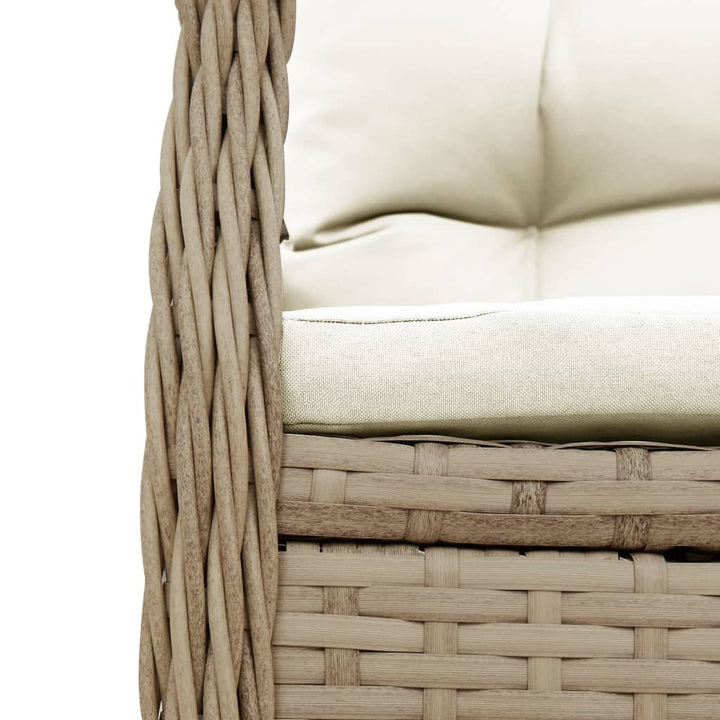 Matgrupp För Trädgården Med Dynor 5 Delar Beige Konstrotting